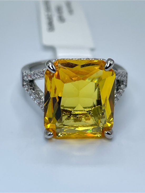 Swarovski Jewelry - Swarovski Crystal Elements Canary Yellow Swarovski Elements Statement Ring Sz 7
